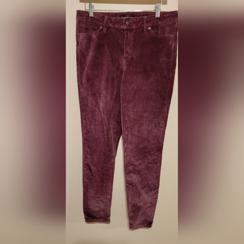 LUCKY BRAND | Lolita‎ Burgundy Skinny Velvet Pants